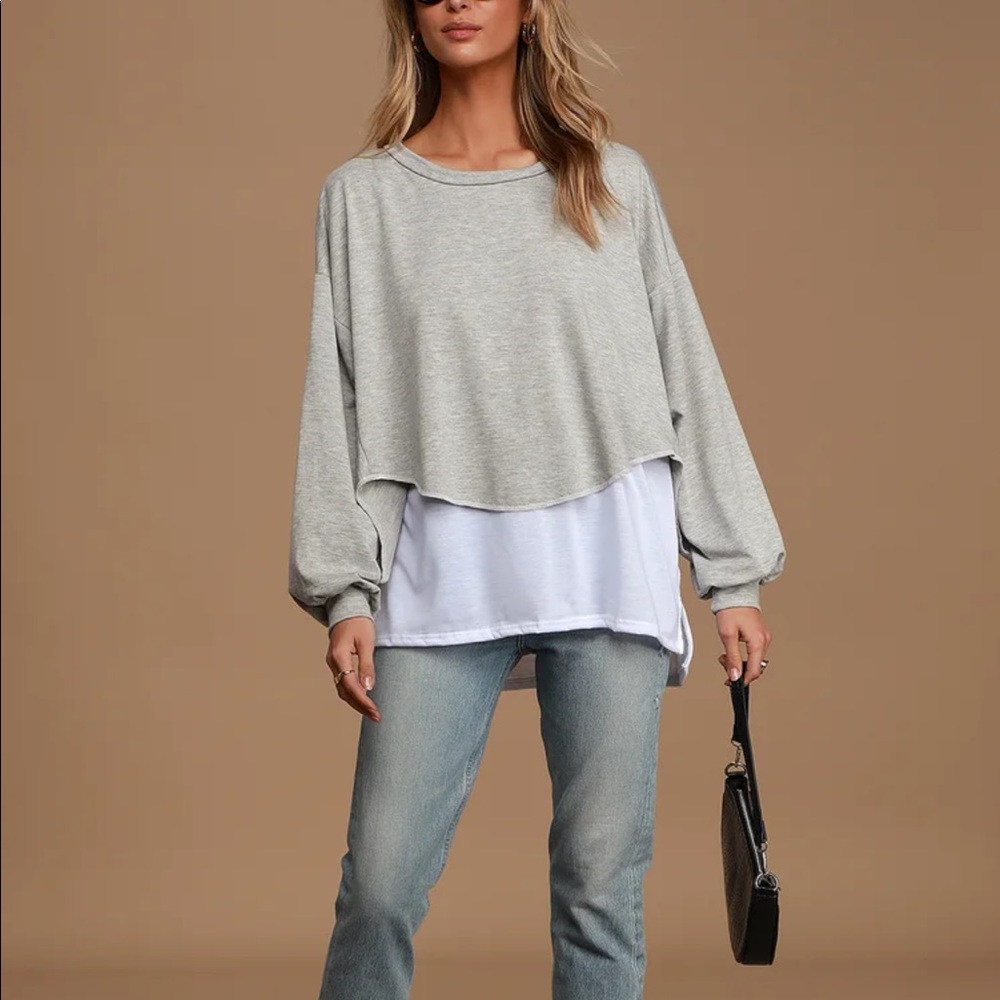 Lulus top. Heather gray